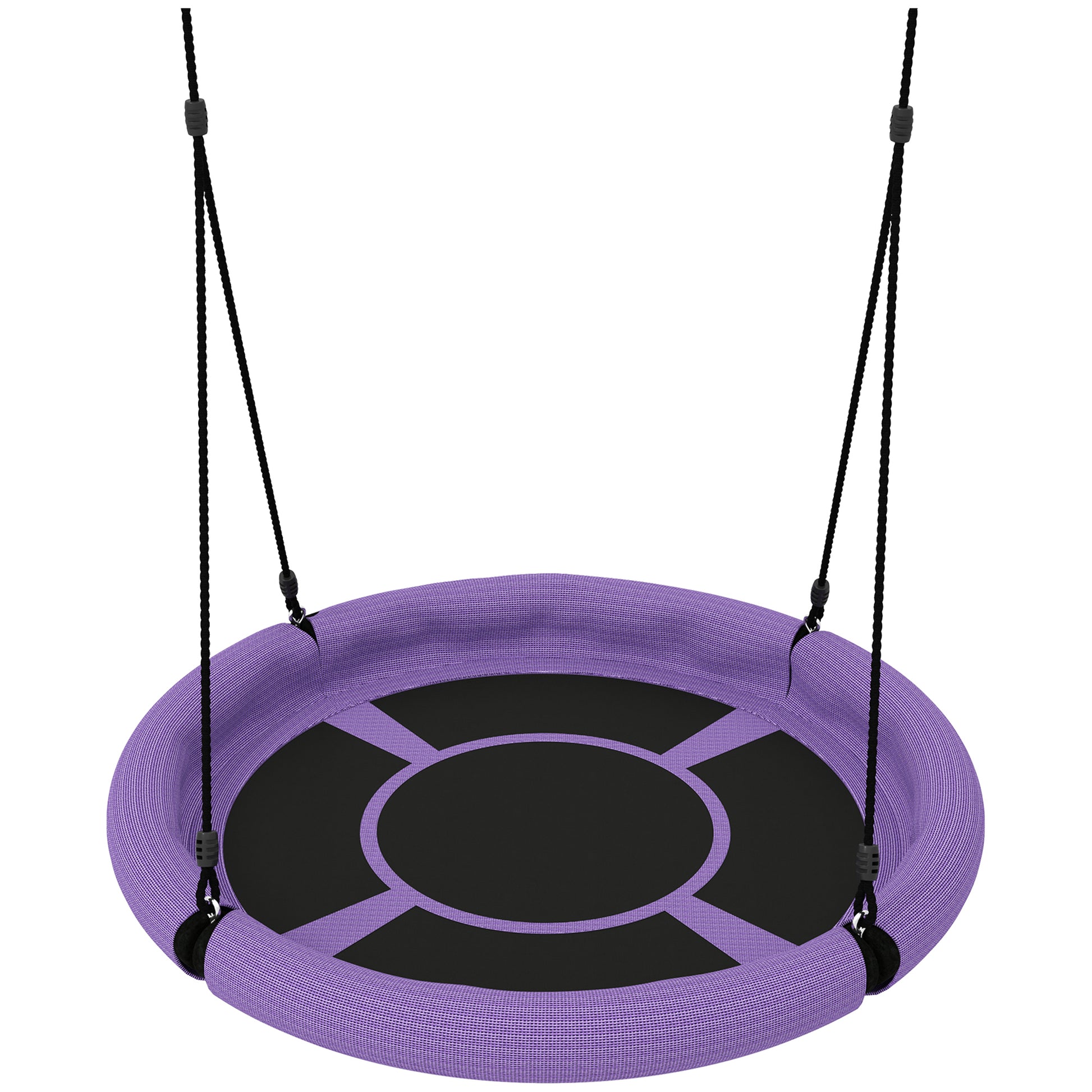 Nest Swing Ø98 cm Plate Swing Height-Adjustable Garden Swing up to 150 kg Load-Bearing Durable & Weatherproof Hanging Swing Children's Swing Outdoor Indoor for Kids and Adults