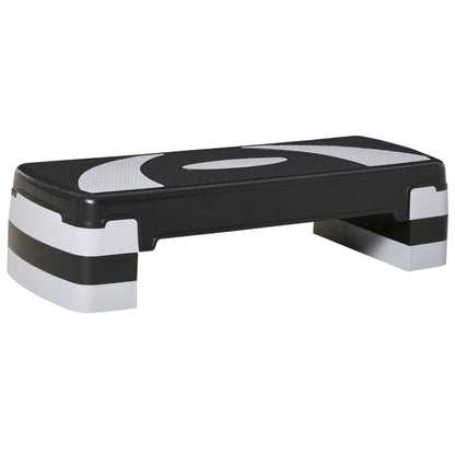 Adjustable Height Fitness Stepper with 3 Levels (10/15/20 cm) Non-Slip Step Bench Capacity up to 150 kg for Home Gym Black