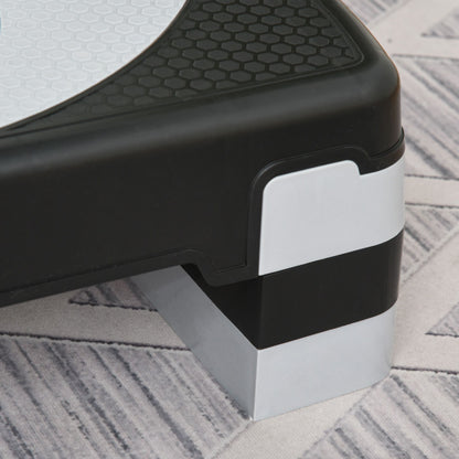 Adjustable Height Fitness Stepper with 3 Levels (10/15/20 cm) Non-Slip Step Bench Capacity up to 150 kg for Home Gym Black