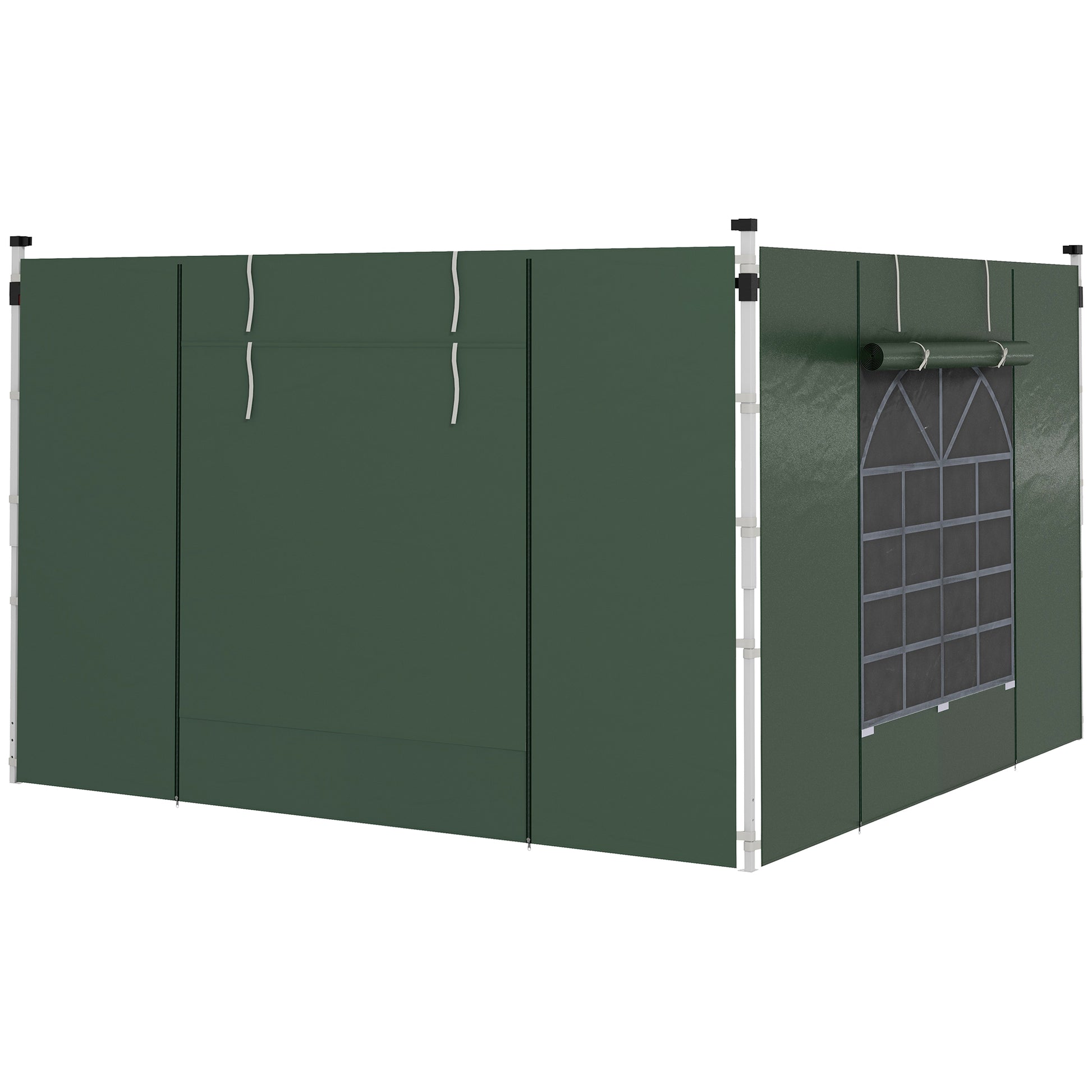 2-Pack Side Panels for Pavilion 3x3/3x6m, Side Wall with Window and Velcro, Waterproof Oxford Fabric Side Walls, Wind and Privacy Protection for Party Tent, Green