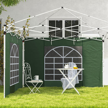 2-Pack Side Panels for Pavilion 3x3/3x6m, Side Wall with Window and Velcro, Waterproof Oxford Fabric Side Walls, Wind and Privacy Protection for Party Tent, Green