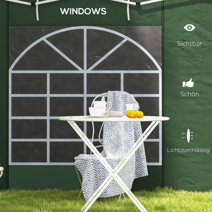 2-Pack Side Panels for Pavilion 3x3/3x6m, Side Wall with Window and Velcro, Waterproof Oxford Fabric Side Walls, Wind and Privacy Protection for Party Tent, Green