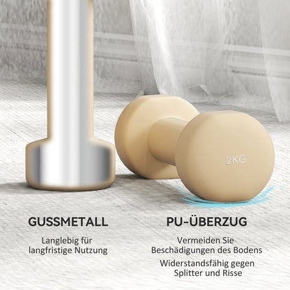 Dumbbell Set — 4 Pairs (0.5–2 kg each), Cast Iron Hex Dumbbells with Carry Case