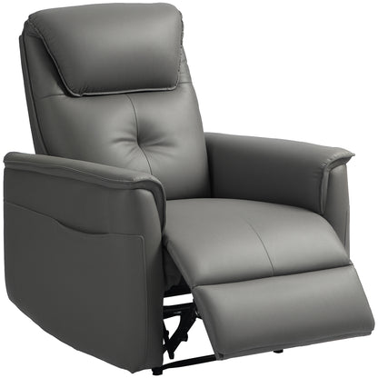 Recliner Armchair, TV Armchair with Reclining Function, Pocket Spring Core, Padded TV Armchair with Footrest, Side Pocket, Microfiber for Living Room, Bedroom, Light Grey