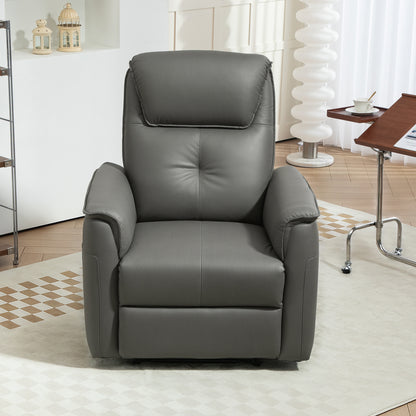 Recliner Armchair, TV Armchair with Reclining Function, Pocket Spring Core, Padded TV Armchair with Footrest, Side Pocket, Microfiber for Living Room, Bedroom, Light Grey