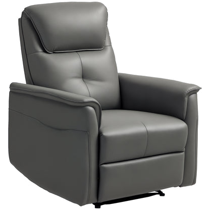 Recliner Armchair, TV Armchair with Reclining Function, Pocket Spring Core, Padded TV Armchair with Footrest, Side Pocket, Microfiber for Living Room, Bedroom, Light Grey