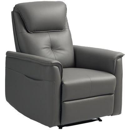 Recliner Armchair, TV Armchair with Reclining Function, Pocket Spring Core, Padded TV Armchair with Footrest, Side Pocket, Microfiber for Living Room, Bedroom, Light Grey