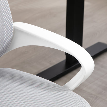 Mesh Office Chair Swivel Desk Chair with Adjustable Height Rocking Function Lumbar Support and Armrests Study Chair Load 120 kg Gray