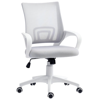 Mesh Office Chair Swivel Desk Chair with Adjustable Height Rocking Function Lumbar Support and Armrests Study Chair Load 120 kg Gray