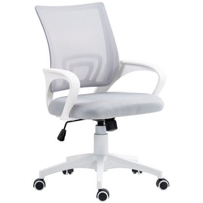 Mesh Office Chair Swivel Desk Chair with Adjustable Height Rocking Function Lumbar Support and Armrests Study Chair Load 120 kg Gray