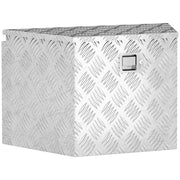 Trailer Toolbox, Aluminum Storage Box, Integrated Lock with Keys, Trapezoidal Shape, for Vans, Trailers, 73.7 x 41 x 46 cm, Silver