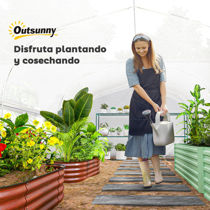 Outdoor Greenhouse 4x3x2 m Tunnel Greenhouse with 2 UV-Resistant PE Cover Windows and 1 Roll-Up Door with Zipper Greenhouse for Garden Patio White