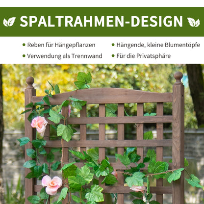 Planter Box with Trellis Flower Box Planting Box Rose Arch with Climbing Plant Support for Garden Wood Dark Brown 64 x 28 x 120 cm
