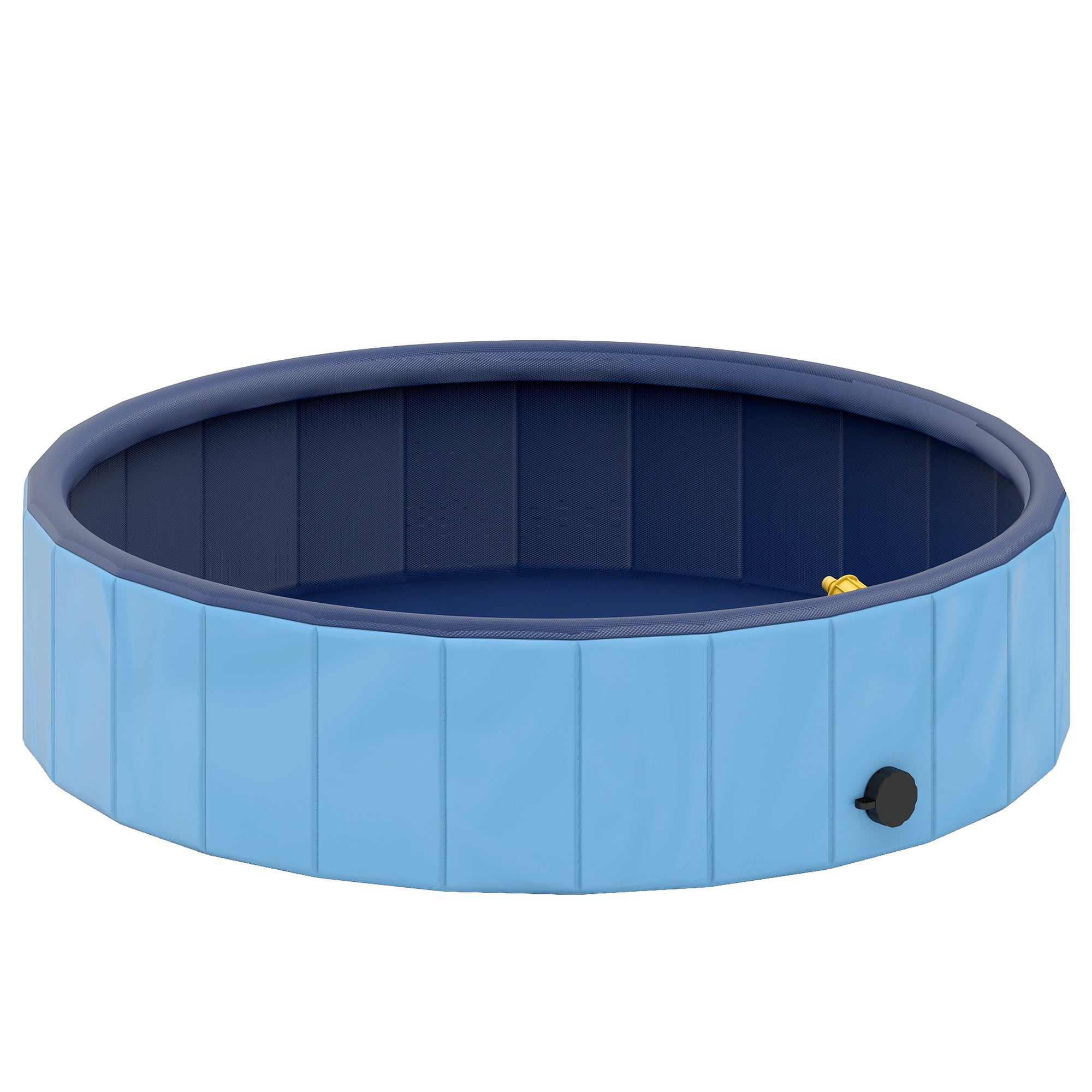 Foldable Dog Pool with Sprayer Portable Dog Bathtub for Small and Medium Dogs made of Non-slip and Wear-resistant Plastic for Indoors and Outdoors Ø100x30 cm Light Blue