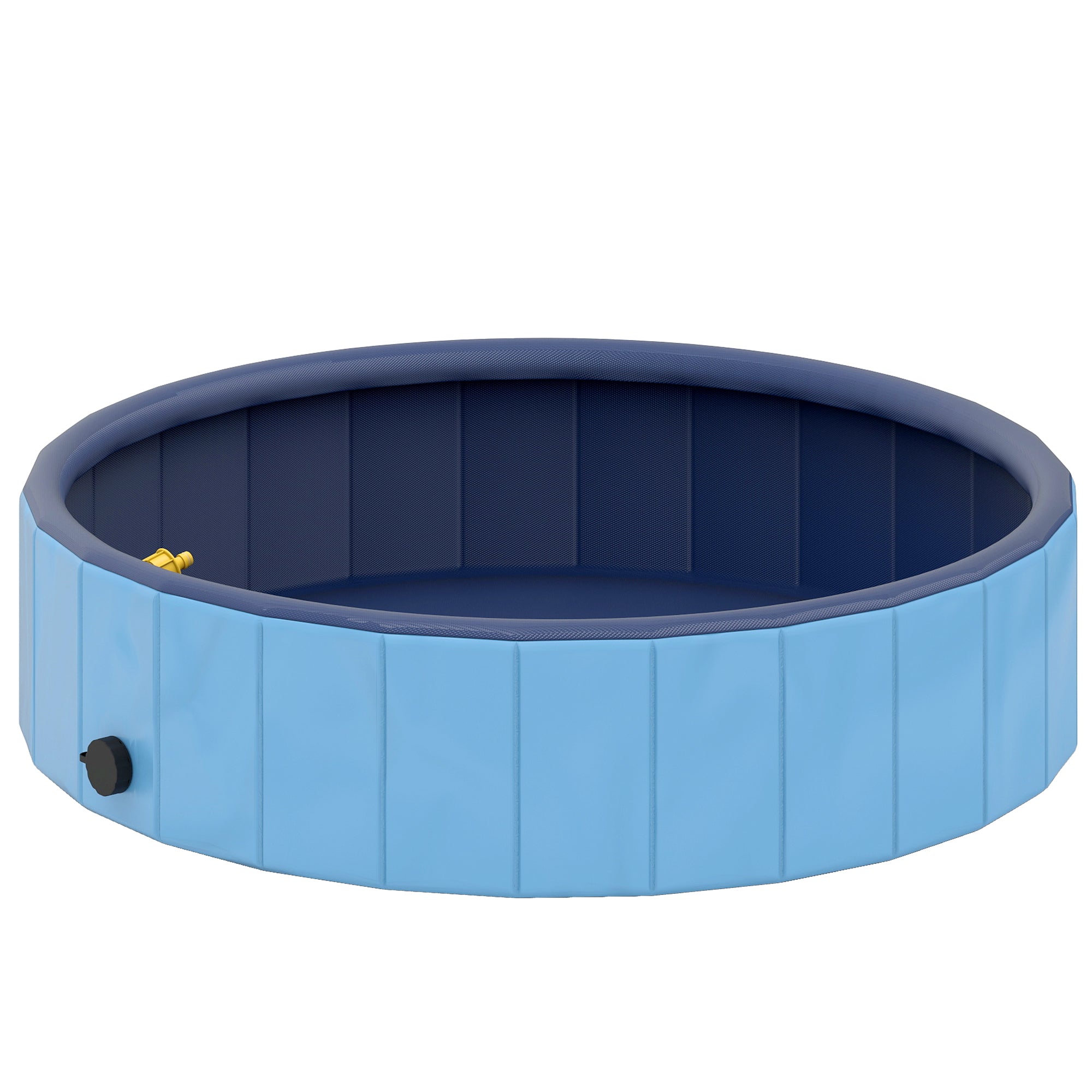 Foldable Dog Pool with Sprayer Portable Dog Bathtub for Small and Medium Dogs made of Non-slip and Wear-resistant Plastic for Indoors and Outdoors Ø100x30 cm Light Blue
