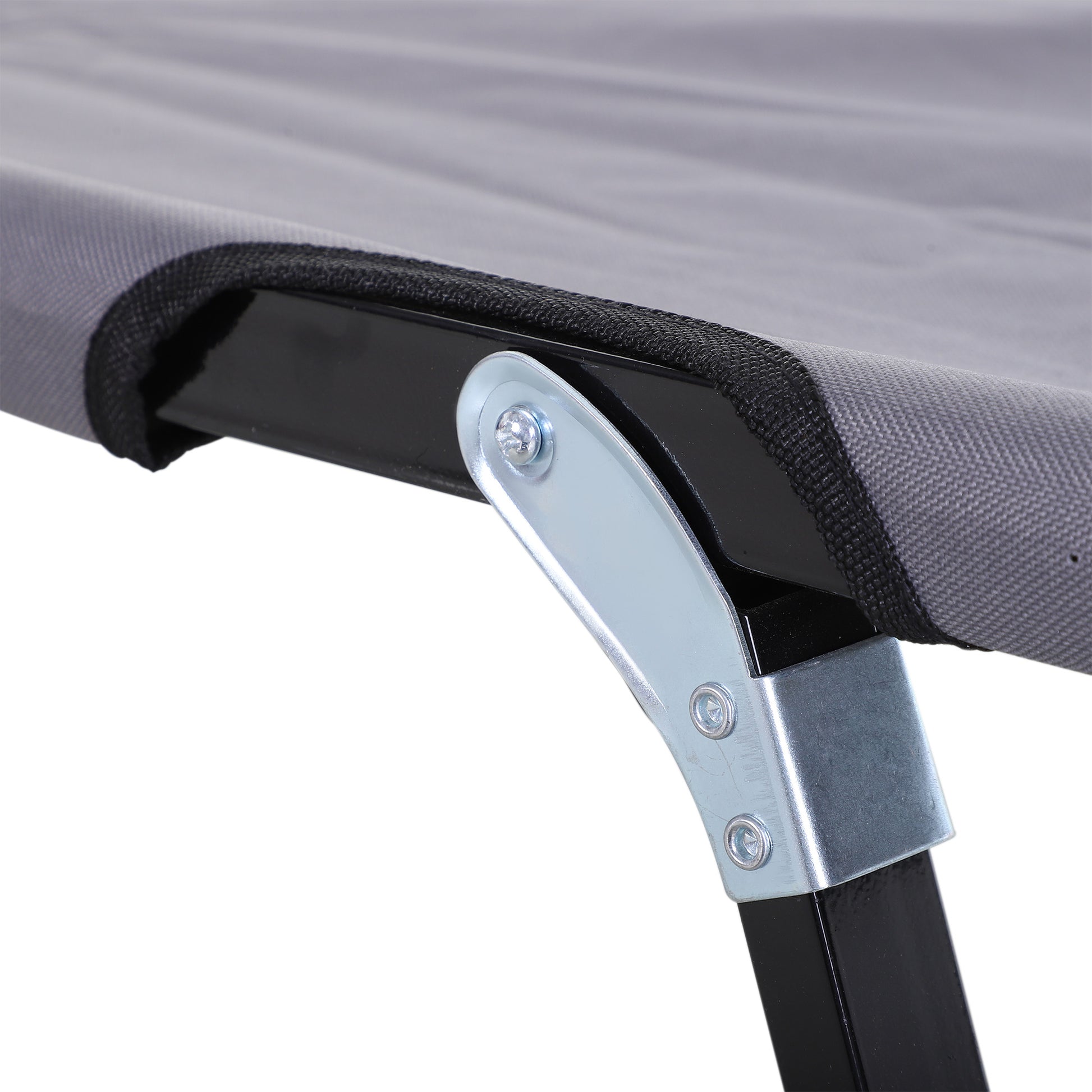 Folding Camping Bed for 2 People Camp Bed with Carry Bag up to 136 kg Capacity Steel Oxford Gray 193 x 125 x 40 cm