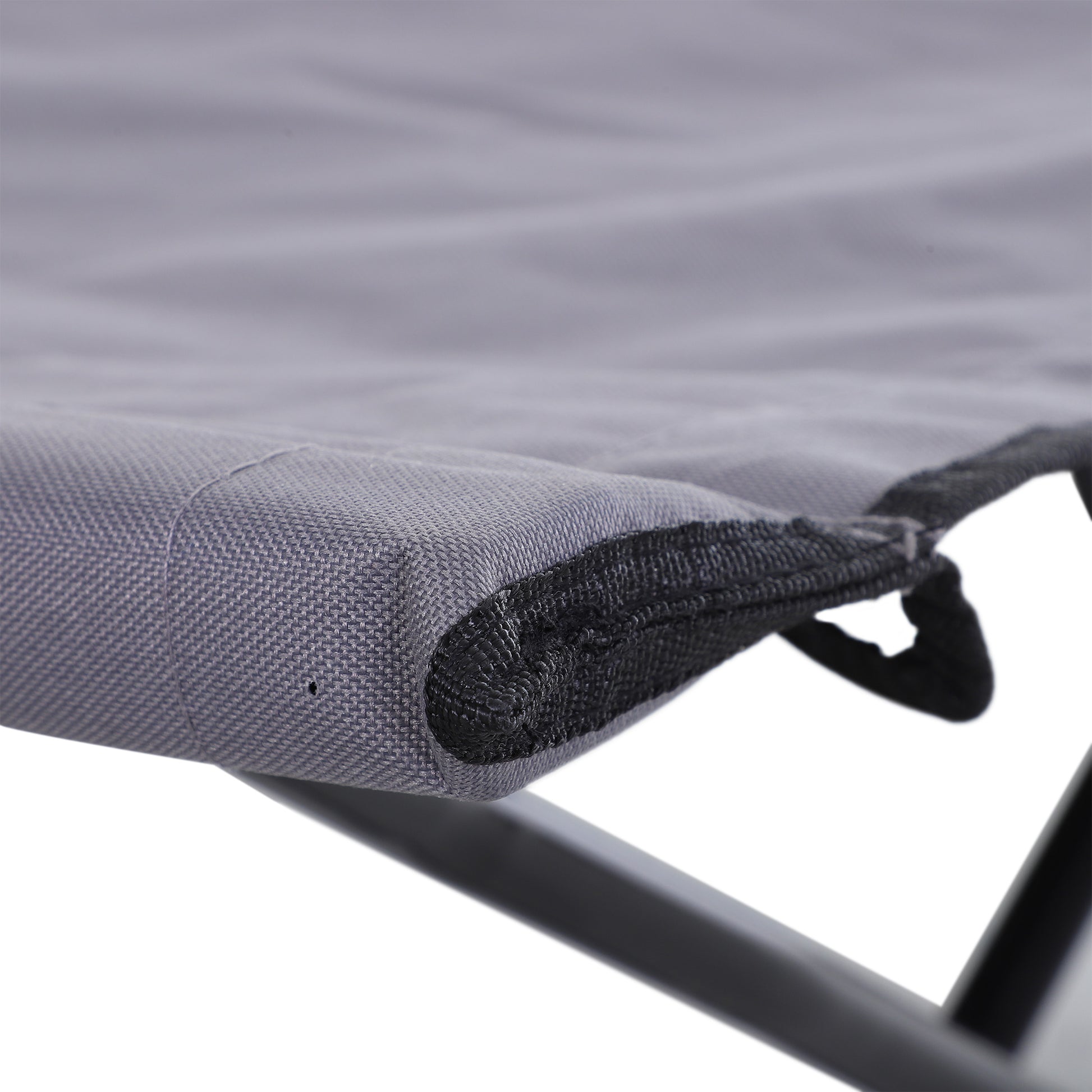 Folding Camping Bed for 2 People Camp Bed with Carry Bag up to 136 kg Capacity Steel Oxford Gray 193 x 125 x 40 cm