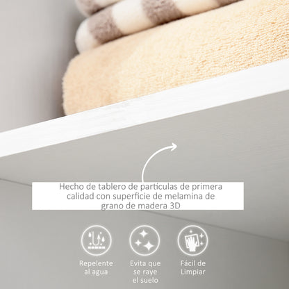 Wardrobe Closet with Wheels Clothes Rack with Open Shelves Organizer for Hanging Clothes in Bedroom 80x40x128cm White