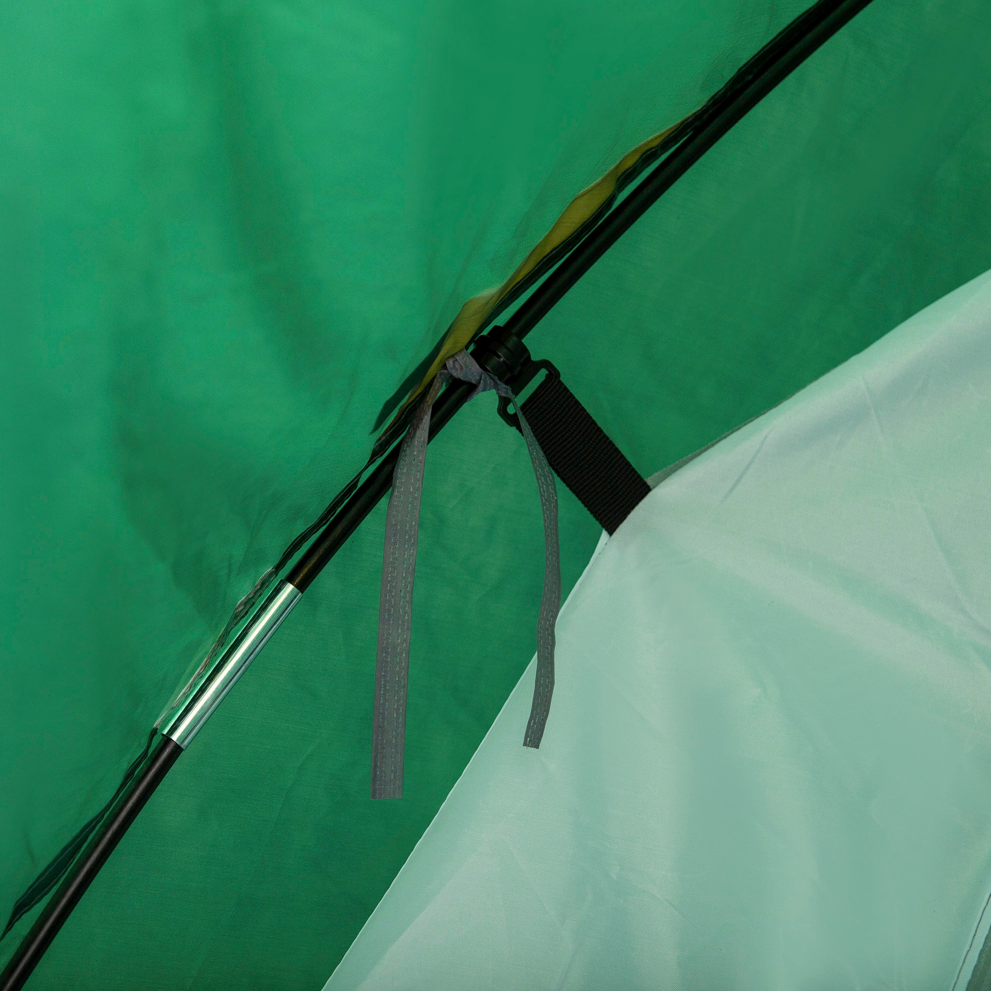 2-Person Tent 190T Camping Tent with Pegs Dome Tent Fiberglass Polyester Green+Yellow 325 x 183 x 130 cm