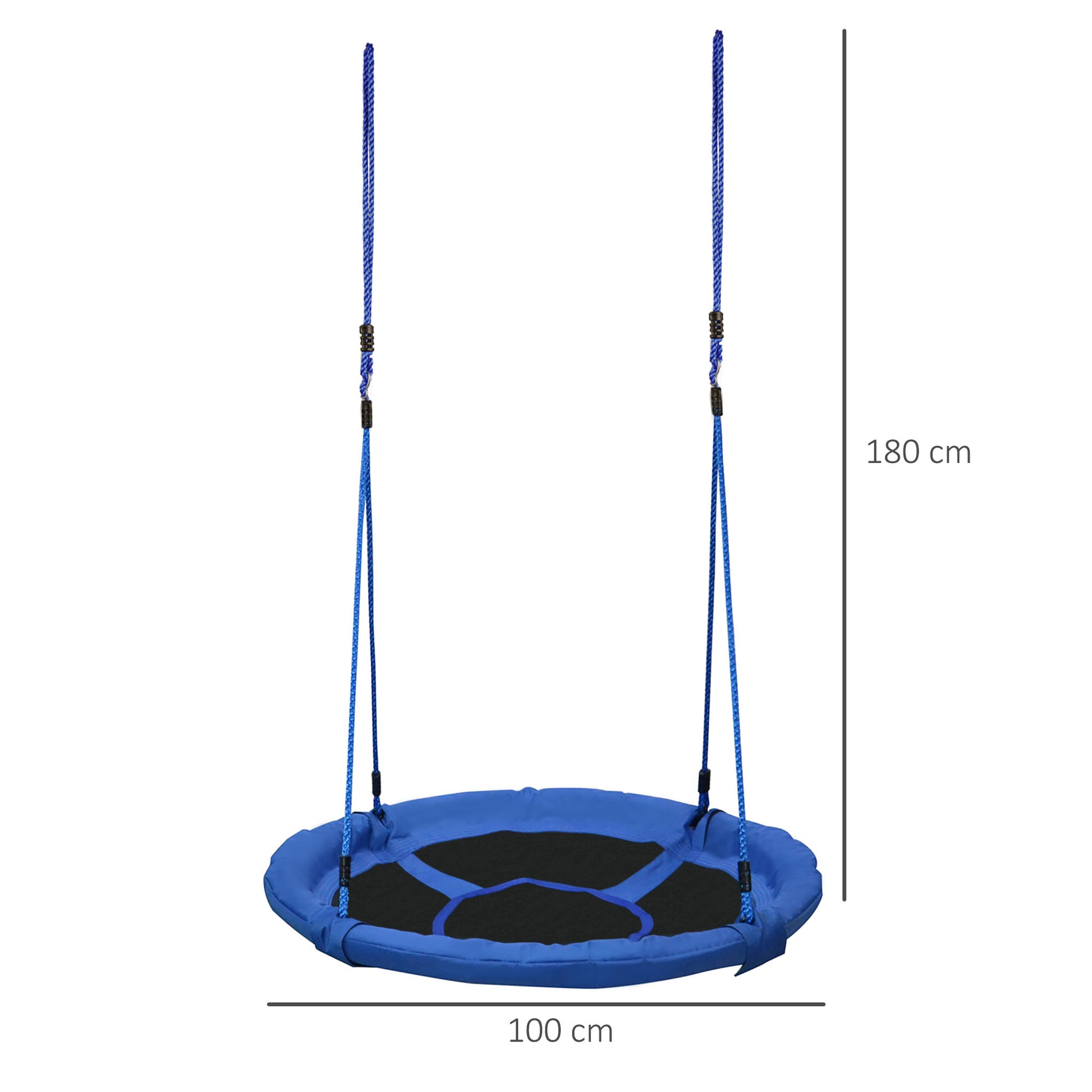 Infant Nest Swing Garden Swing for Baby Foldable Swing Seat Comfortable Seat Load 100kg Garden Indoor and Outdoor Ø100x180 cm Blue