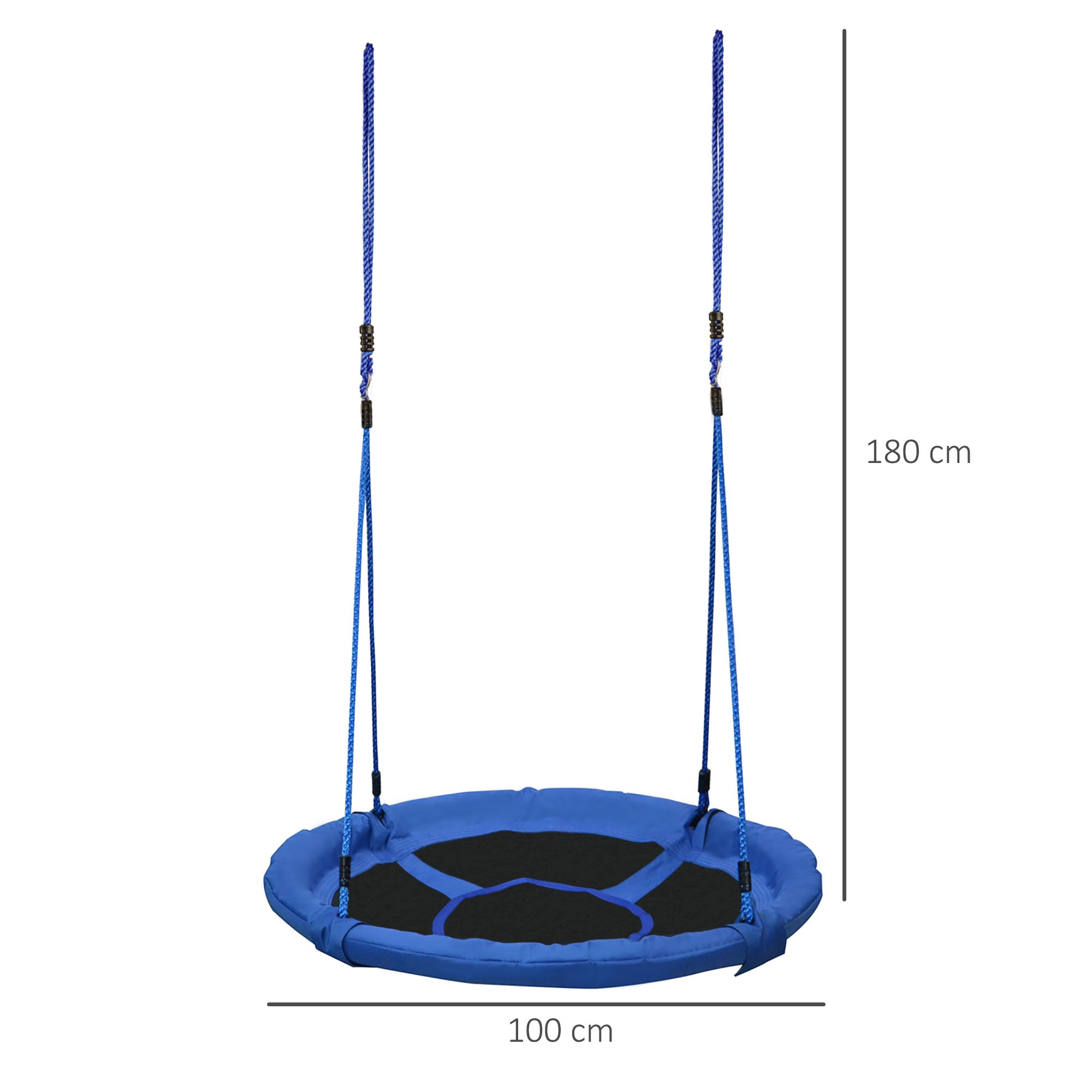 Infant Nest Swing Garden Swing for Baby Foldable Swing Seat Comfortable Seat Load 100kg Garden Indoor and Outdoor Ø100x180 cm Blue