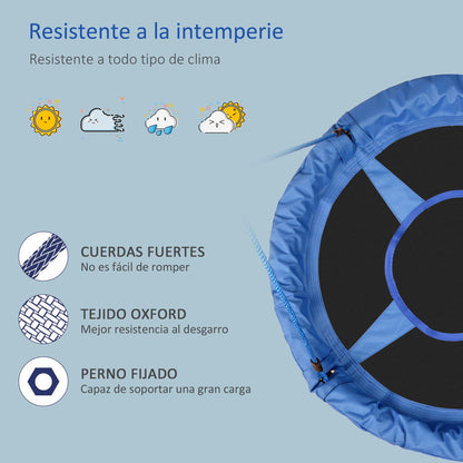 Infant Nest Swing Garden Swing for Baby Foldable Swing Seat Comfortable Seat Load 100kg Garden Indoor and Outdoor Ø100x180 cm Blue