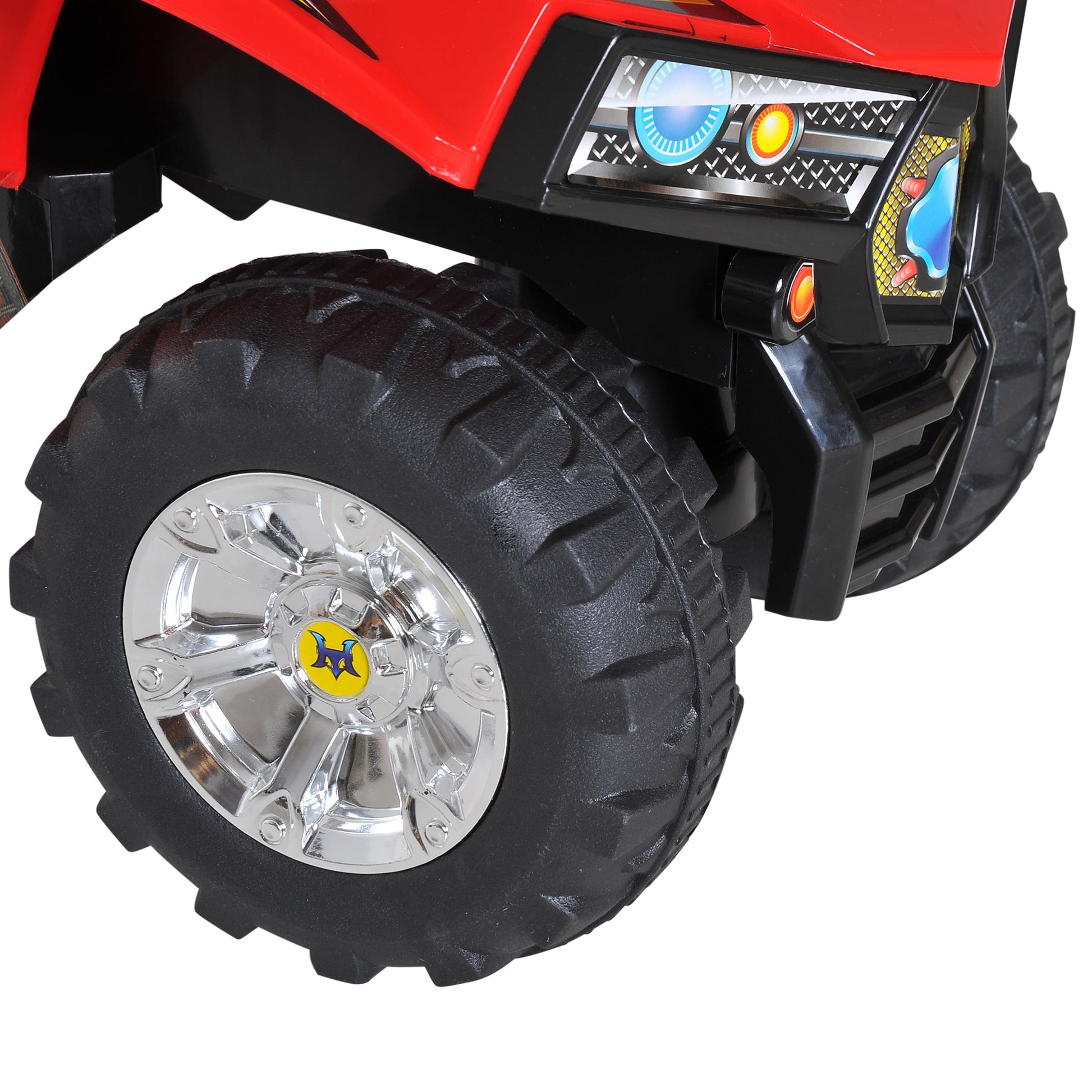 Infant Quad Ride-On Car without Pedals for Baby Racing Style Walker Toy with Horn Music Lights 60x38x42cm