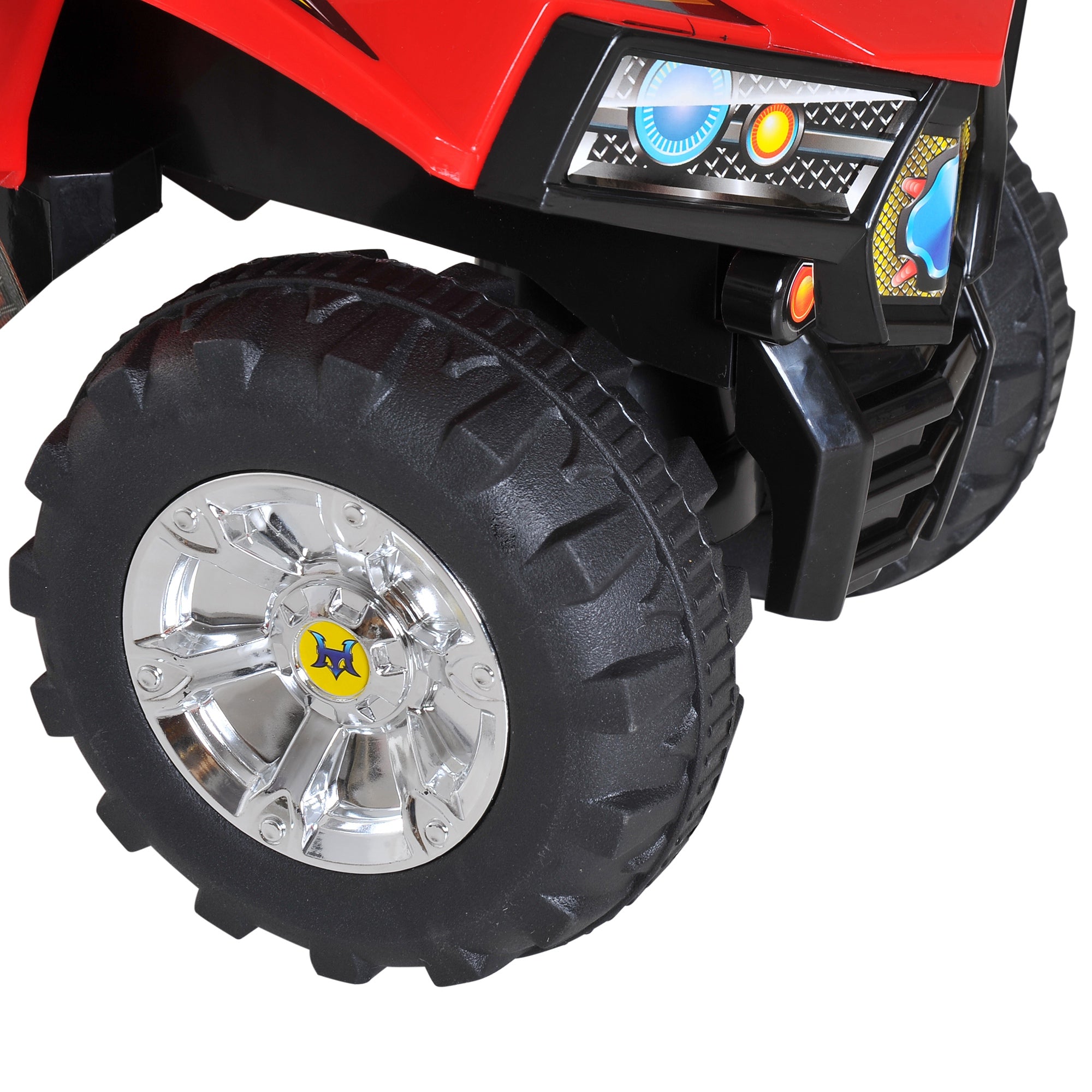 Infant Quad Ride-On Car without Pedals for Baby Racing Style Walker Toy with Horn Music Lights 60x38x42cm