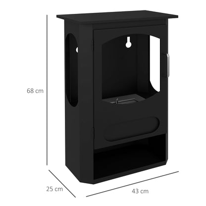 Contemporary Freestanding Bioethanol Fireplace with 1.2L Reservoir, Approx. 3h Burning Time, Coverage 20-25 sqm 43 x 25 x 68 cm Black