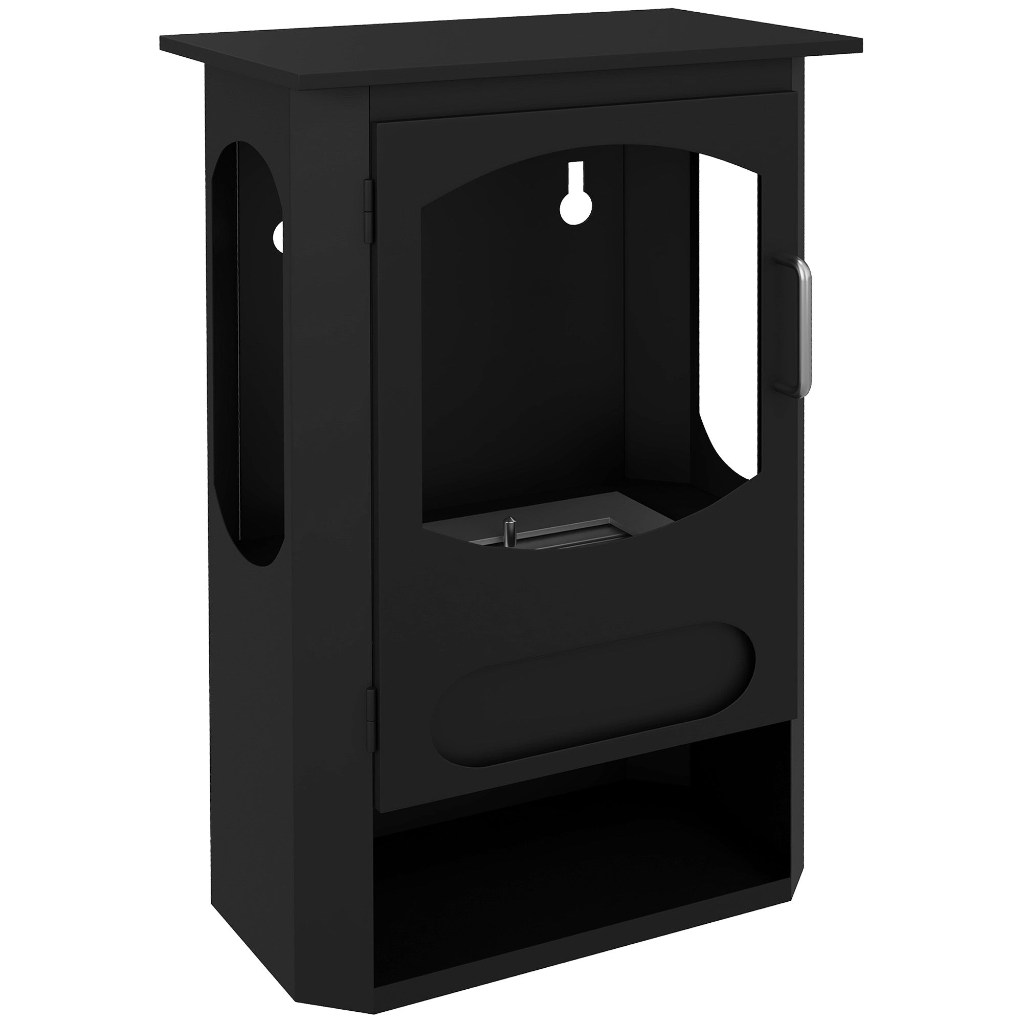 Contemporary Freestanding Bioethanol Fireplace with 1.2L Reservoir, Approx. 3h Burning Time, Coverage 20-25 sqm 43 x 25 x 68 cm Black