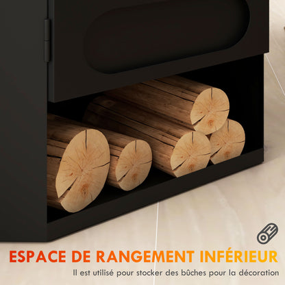 Contemporary Freestanding Bioethanol Fireplace with 1.2L Reservoir, Approx. 3h Burning Time, Coverage 20-25 sqm 43 x 25 x 68 cm Black