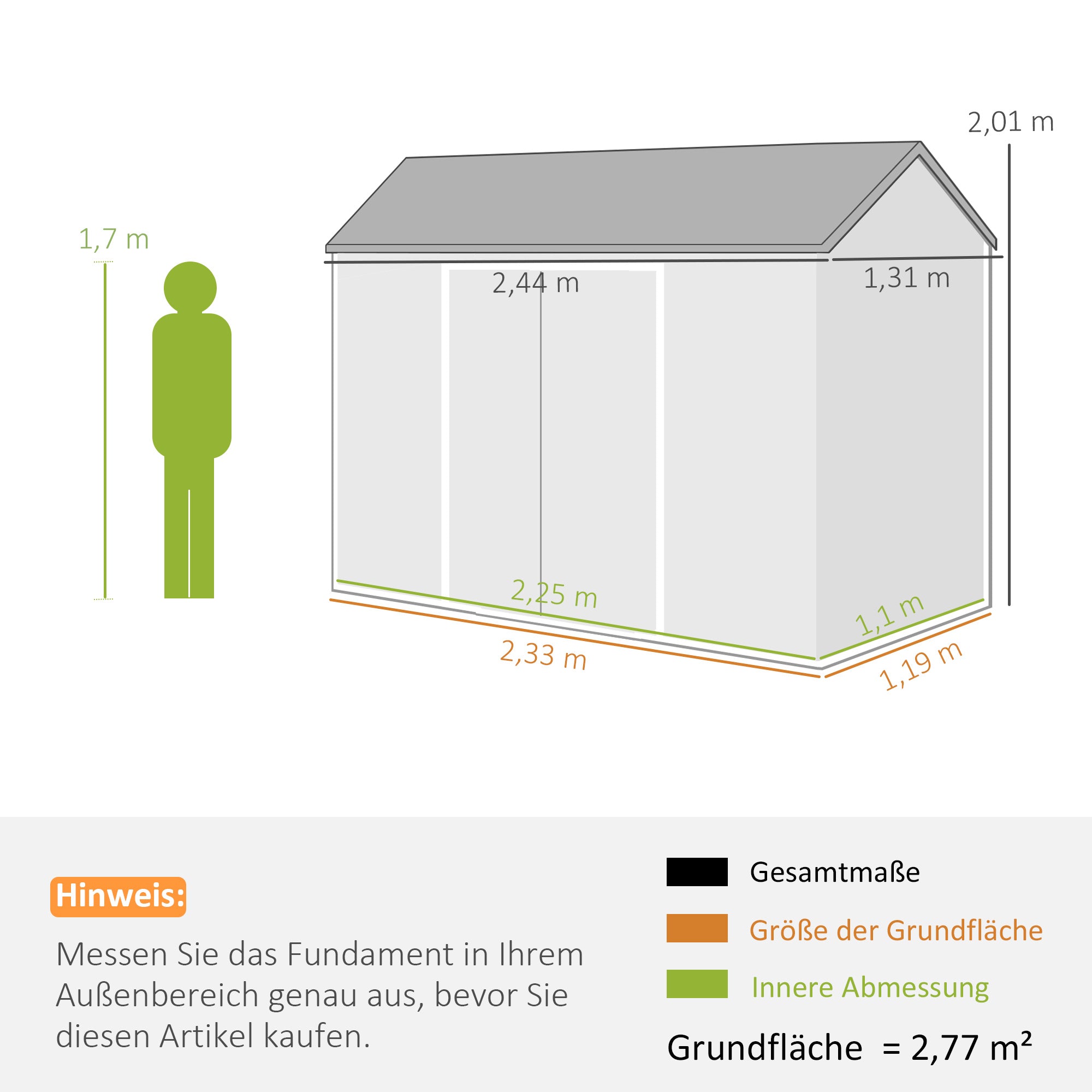 30 sq ft Wood-Effect Plastic Garden Shed — 244 × 131 × 201 cm (8'0" × 4'4" × 6'7") • Gable Roof, Double Doors, Windows, Ventilation, Floor, Lock & Gloves