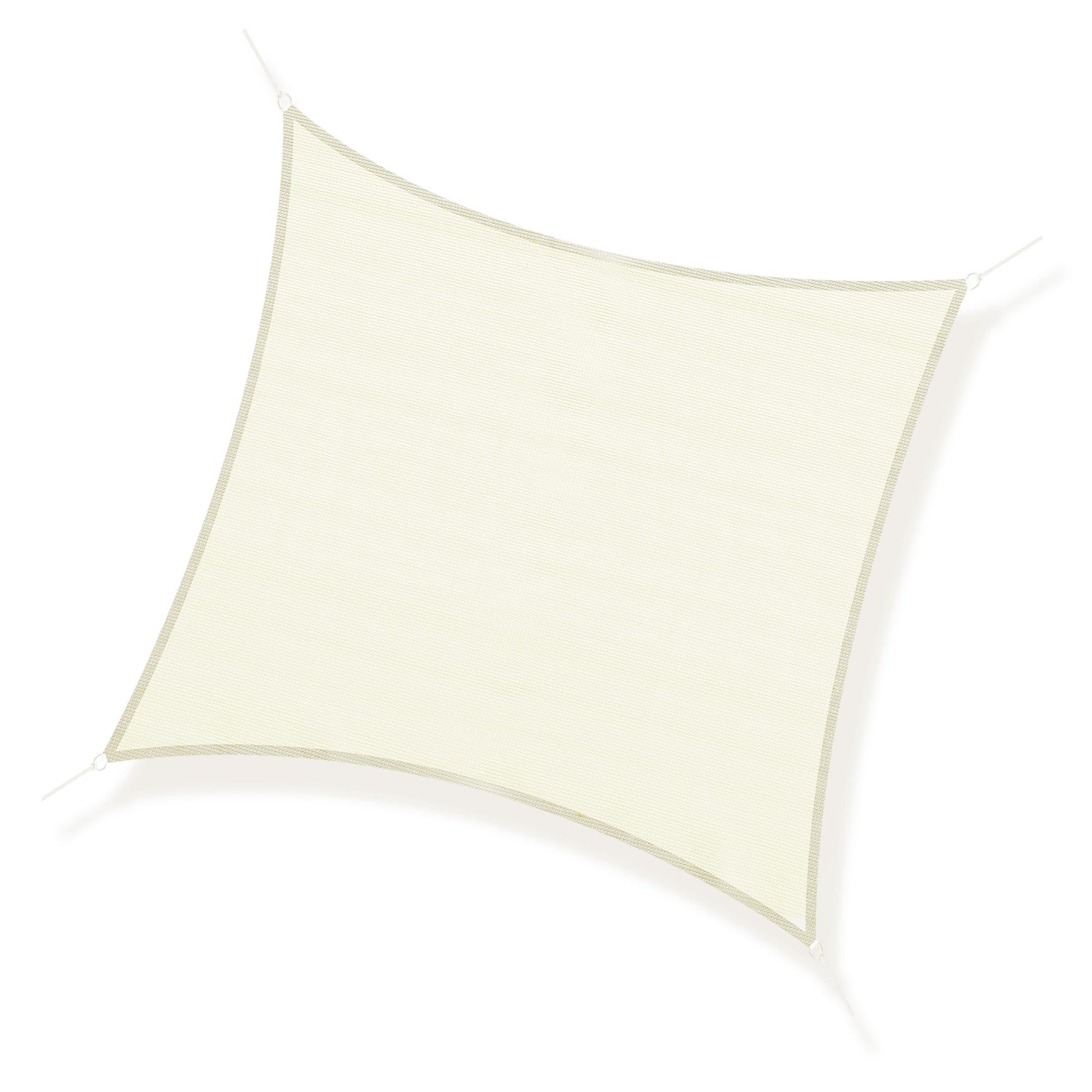 Rectangular Shade Sail 3 x 3 m High-Density Polyethylene UV Protection With Storage Bag - Cream