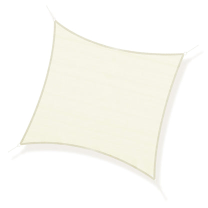 Rectangular Shade Sail 3 x 3 m High-Density Polyethylene UV Protection With Storage Bag - Cream
