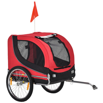 Dog Trailer Bike Trailer Pet Transporter Dog Bike Trailer Red+Black 130 x 73 x 90 cm