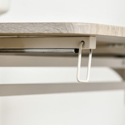 3 Piece Dining Set with 2 Chairs and 1 Table Dining Table Set with Foldable Tabletop for Kitchen Small Spaces Steel MDF Natural+White 110 x 70 x 75 cm