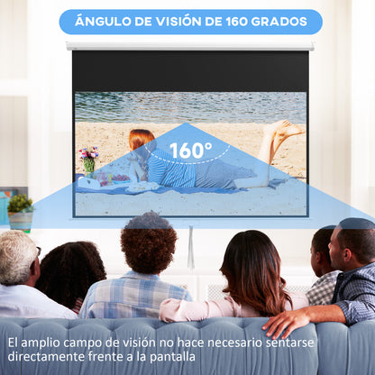 100-Inch Manual Projector Screen Portable Projection Screen 16:9 Aspect Ratio with Adjustable Height for Indoor and Outdoor Home Cinema Patio 87x49 inches White