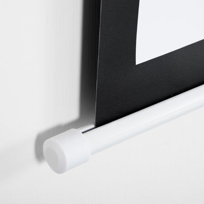 100-Inch Manual Projector Screen Portable Projection Screen 16:9 Aspect Ratio with Adjustable Height for Indoor and Outdoor Home Cinema Patio 87x49 inches White