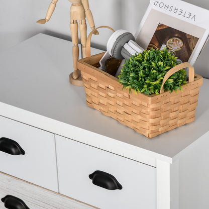 5-Drawer Chest Modern Bedroom Chest of Drawers with Anti-Tip Design Hallway Chest of Drawers 70x38x85 cm White