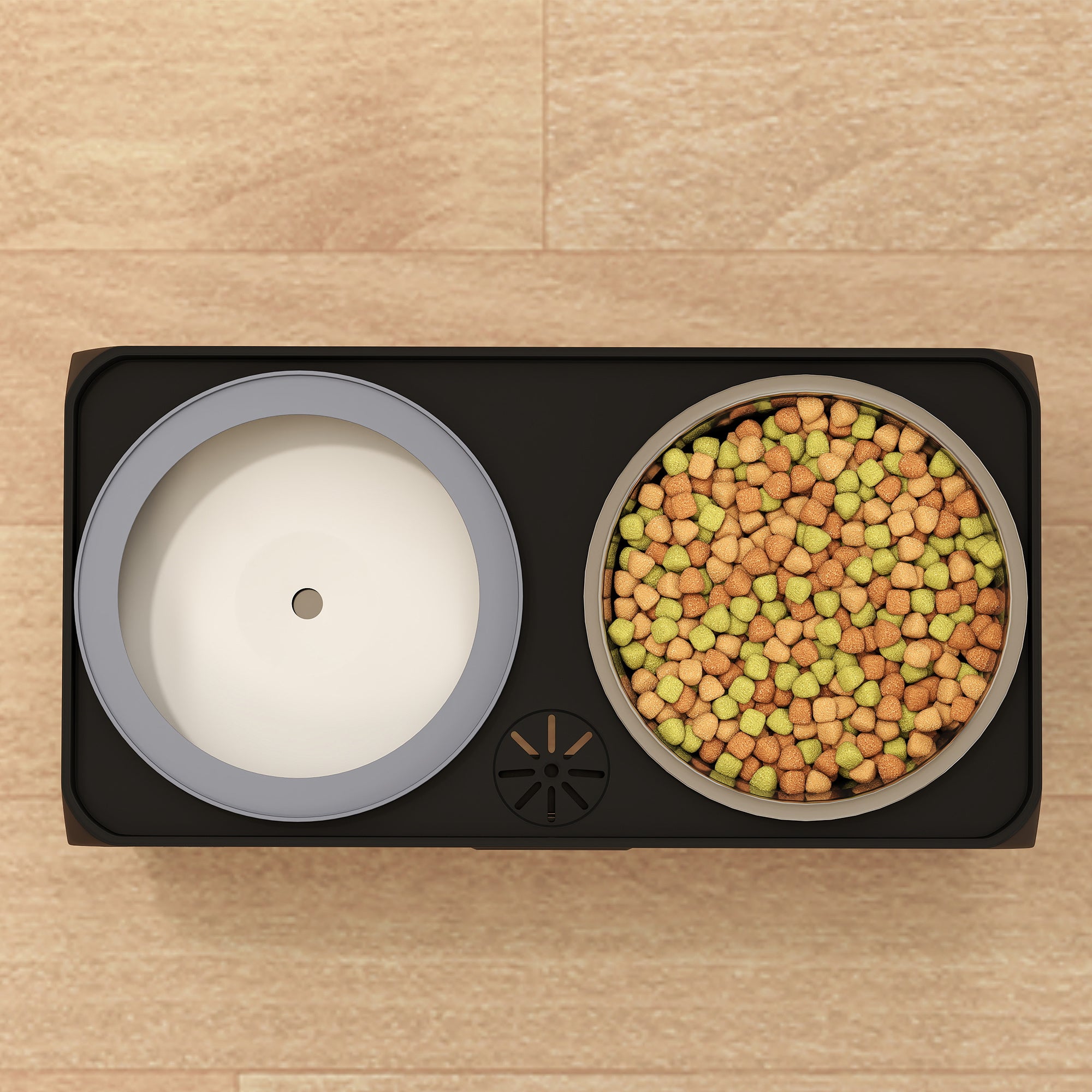 Adjustable Elevated Dog Feeder with Stand — 2 Stainless Steel Bowls, Height Adjustable, Black