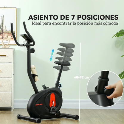 SPORTNOW Home Static Bike with Adjustable Magnetic Resistance Quiet Spin Bike with Frequency Sensor Adjustable Seat LCD Screen and Phone Holder Load 100 kg