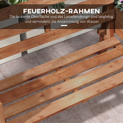 Garden Bench, 2-Seater, Wooden Bench with Flower Box, for Garden, Terrace, Weight Capacity up to 240 kg, 184 x 59 x 95 cm, Dark Brown