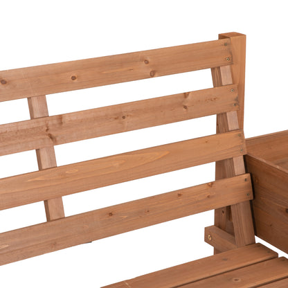 Garden Bench, 2-Seater, Wooden Bench with Flower Box, for Garden, Terrace, Weight Capacity up to 240 kg, 184 x 59 x 95 cm, Dark Brown