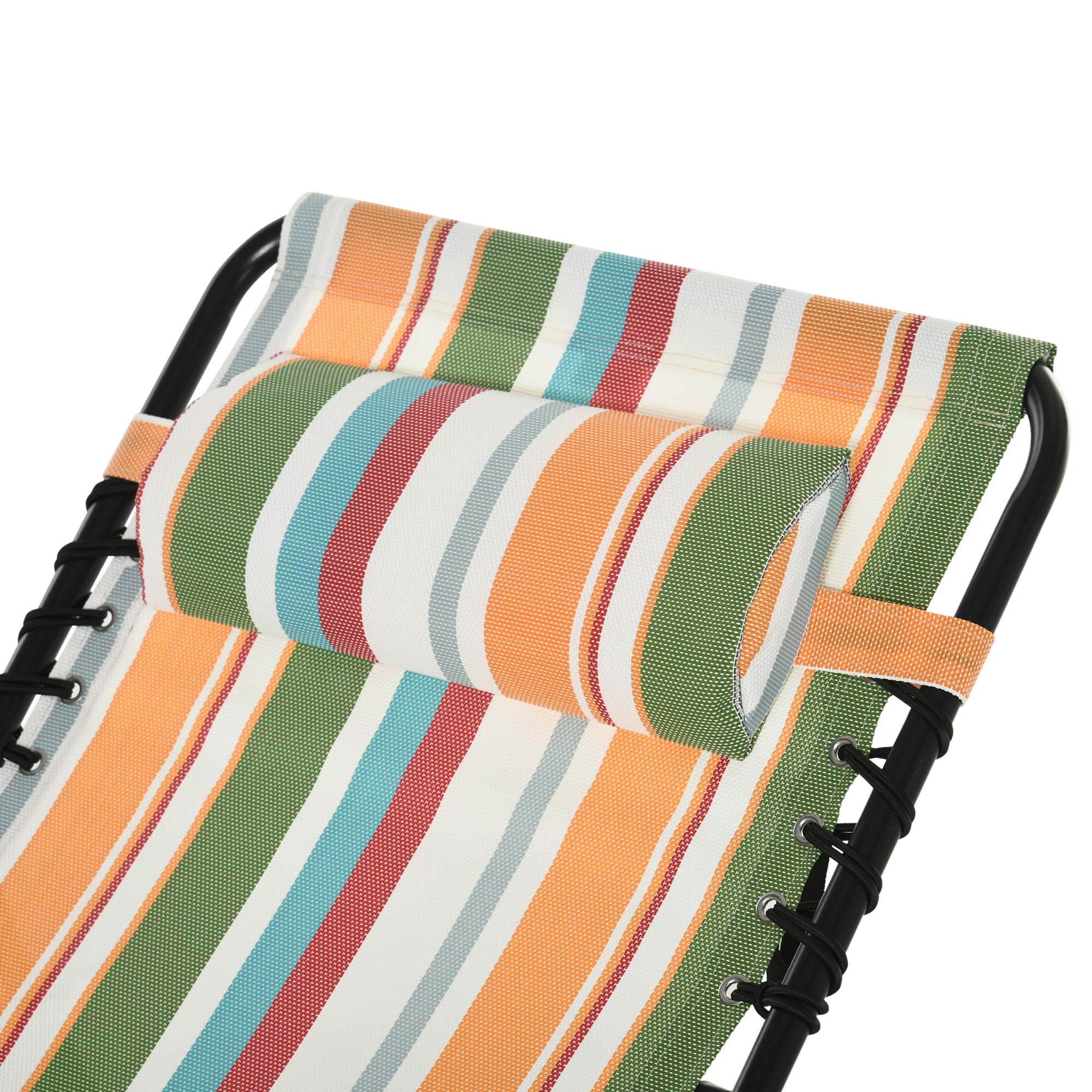 Folding Sun Lounger Garden Lounger, Recliner with 4-Level Adjustable Backrest, Weather-Resistant Camping Lounger up to 120 kg load capacity, for Garden Beach Pool, Multicolor