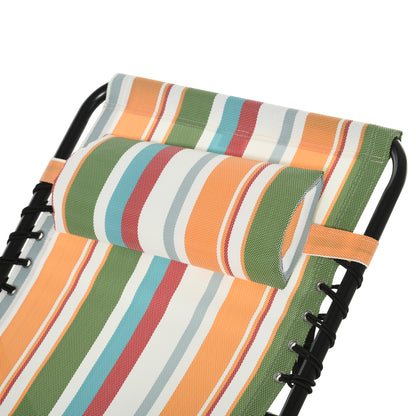 Folding Sun Lounger Garden Lounger, Recliner with 4-Level Adjustable Backrest, Weather-Resistant Camping Lounger up to 120 kg load capacity, for Garden Beach Pool, Multicolor