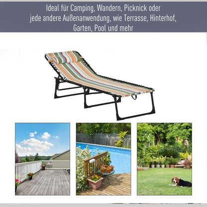Folding Sun Lounger Garden Lounger, Recliner with 4-Level Adjustable Backrest, Weather-Resistant Camping Lounger up to 120 kg load capacity, for Garden Beach Pool, Multicolor
