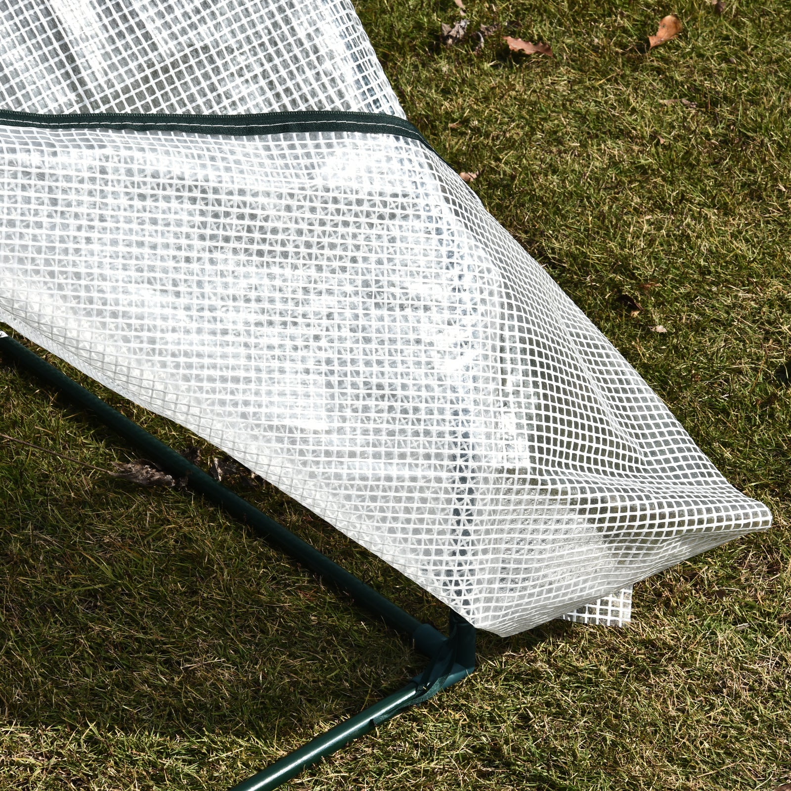 Terrace Greenhouse 100x70x60 cm Small Home Garden Nursery with Zipper for Growing Plants Flowers Steel Frame PE Cover White