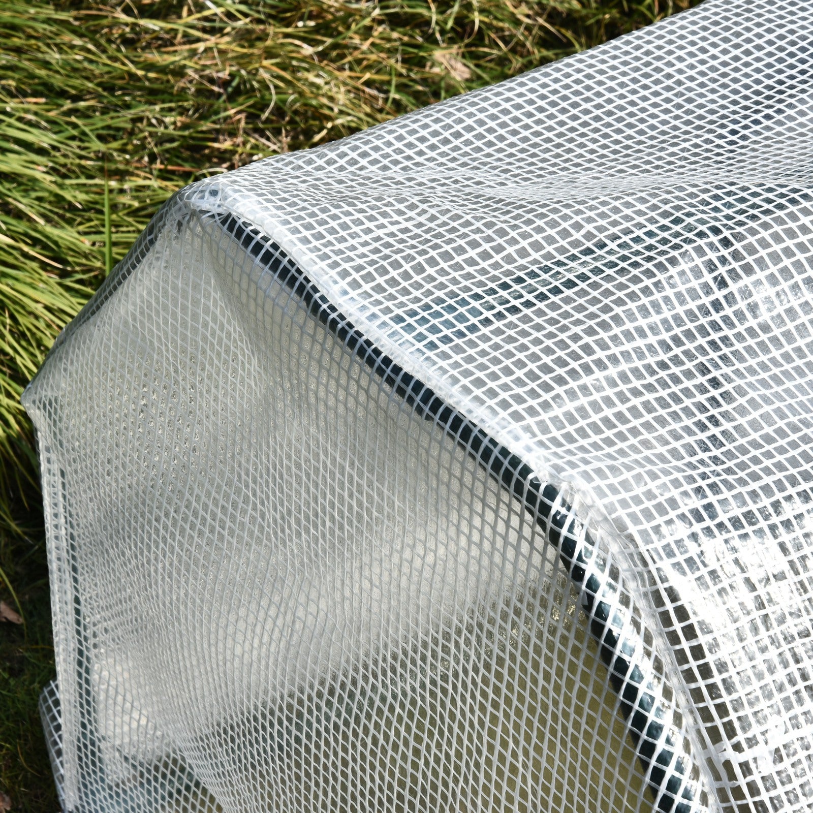 Terrace Greenhouse 100x70x60 cm Small Home Garden Nursery with Zipper for Growing Plants Flowers Steel Frame PE Cover White