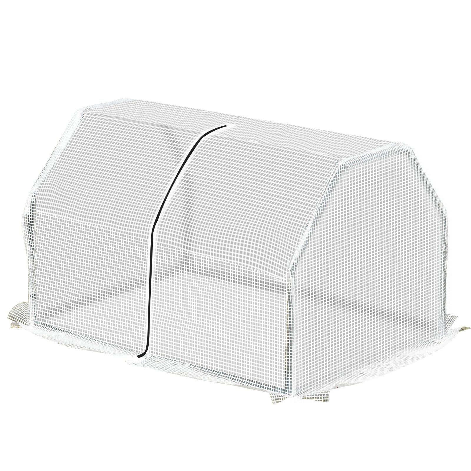 Terrace Greenhouse 100x70x60 cm Small Home Garden Nursery with Zipper for Growing Plants Flowers Steel Frame PE Cover White