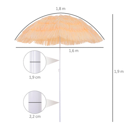 Sun Umbrella Beach Ø160cm Windproof Stable Beach Umbrella Height Adjustable and Tiltable UV Protection Stormproof Balcony Umbrella Folding Garden Umbrella for Travel, Beach, Balcony Beige